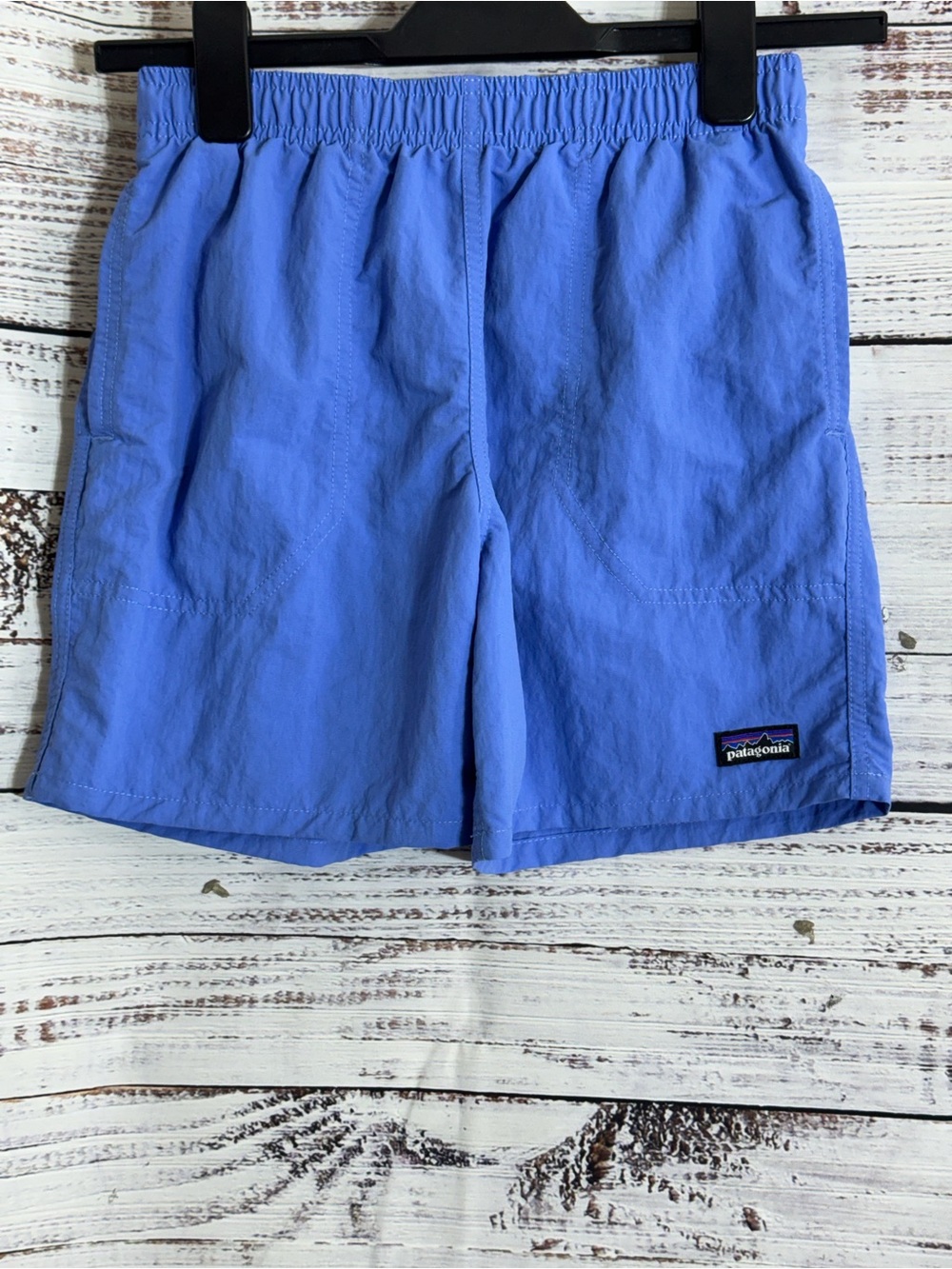 Patagonia Shorts Boys size Large  Blue Elastic Waist  Baggies lined 5 inches